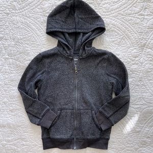 Boys’ Fleece Zippered Hoodie, Marled Dark Navy